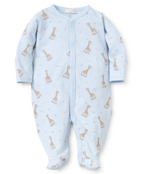 Blue giraffe print sleeper
