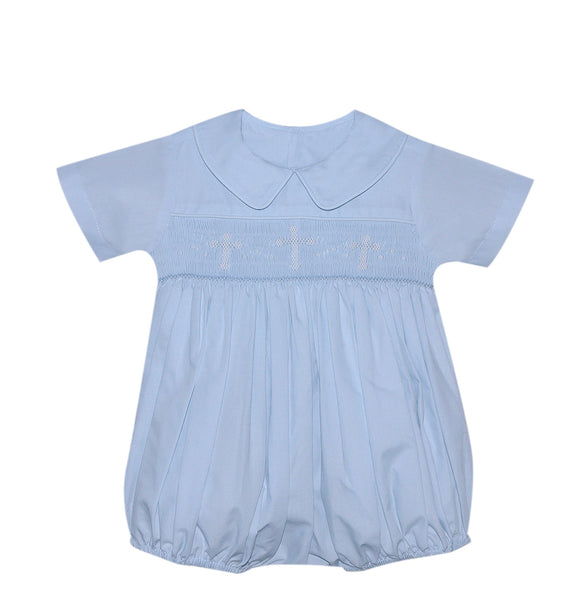Blue smocked cross bubble
