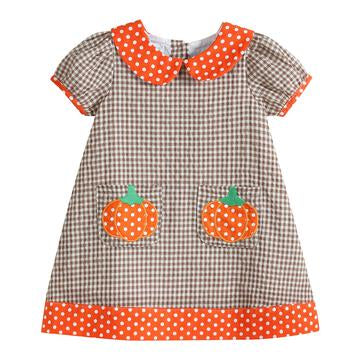 Brown Check pumpkin Dress