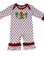 Red Dot gingerbread romper