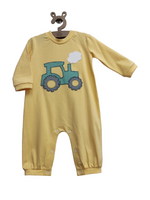 Yellow tractor romper