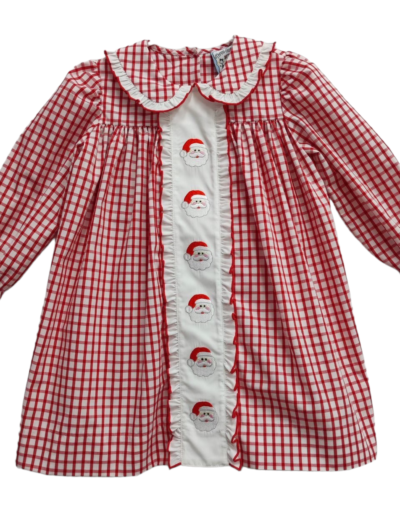 Red and white check Santa dress