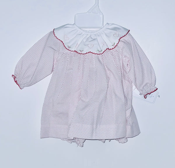 Dot dress heart collar