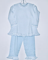 LIGHT BLUE STRIPE PANT SET