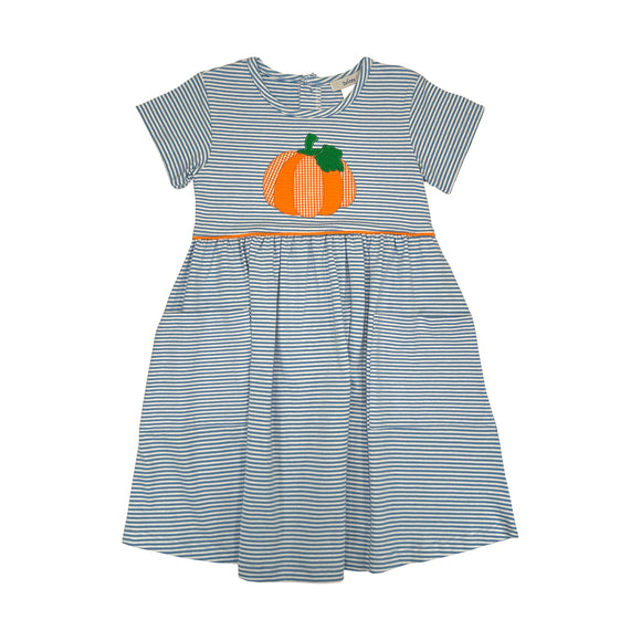 Blue stripe pumpkin dress