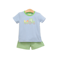 Blue/ Green tractor eggs short set