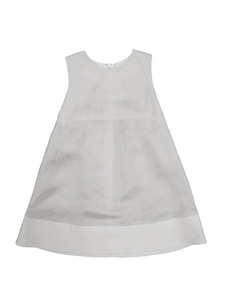 Linen scallop back dress