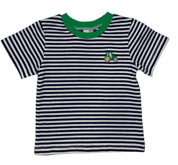 Navy stripe tractor shirt