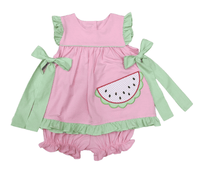 Pink watermelon Ties bloomer set