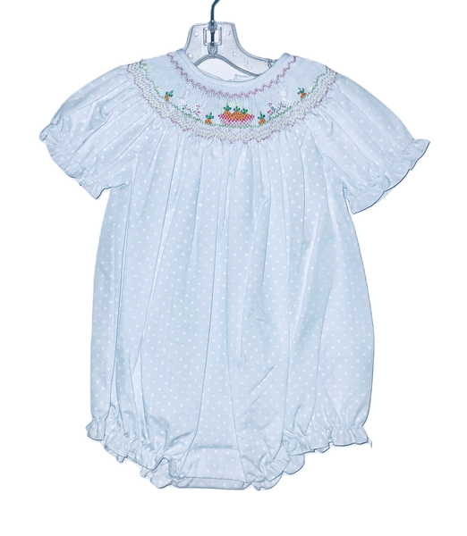 Light blue dot smock Easter bubble