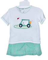 Green check golf short set