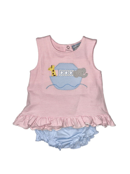 Pink Noah ark bloomer set