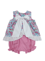 Hot pink floral bloomer set