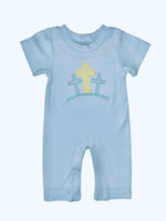 3 cross blue romper