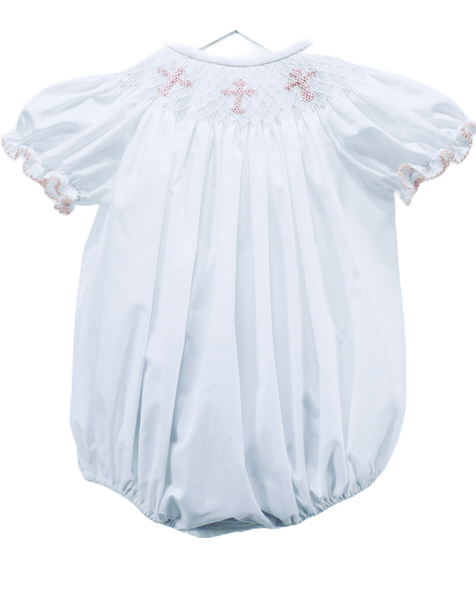 Pink cross smock bubble