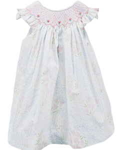 Pastel floral smock dress