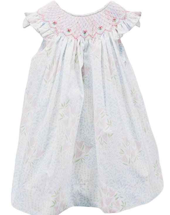 Pastel floral smock dress