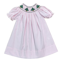 Pink smock Christmas tree dress