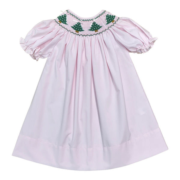 Pink smock Christmas tree dress