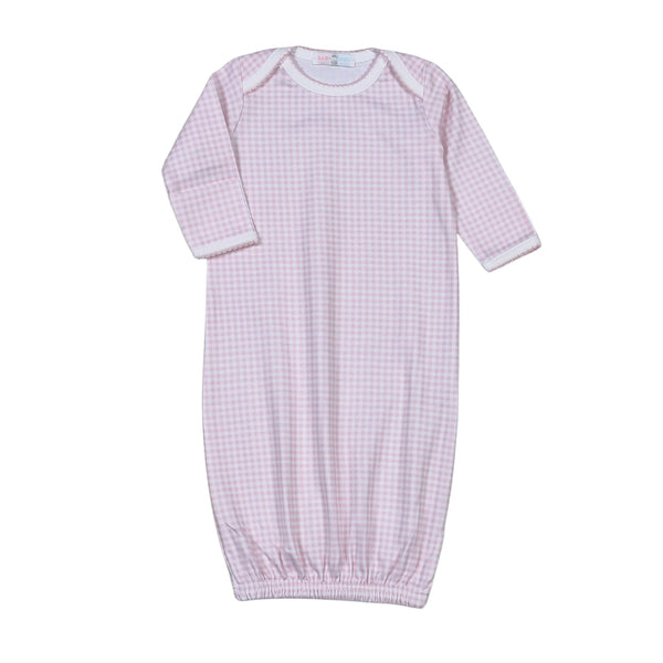 Pink check basic gown