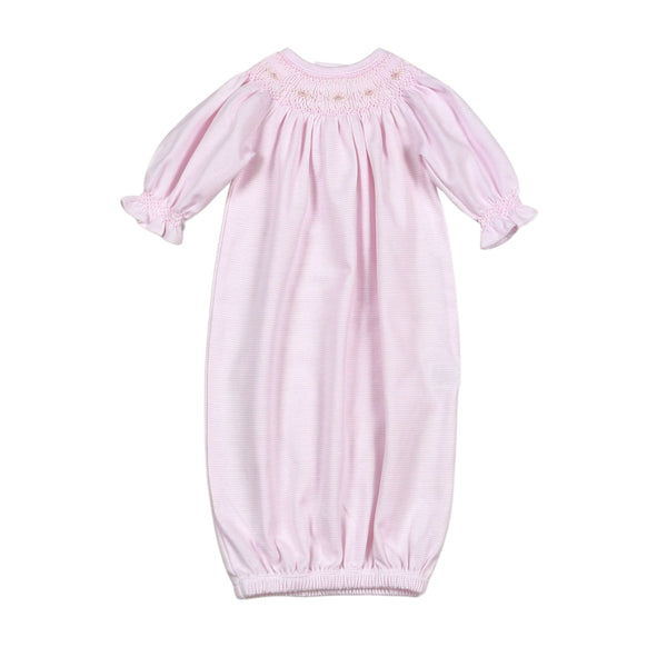 Pink stripe smock gown
