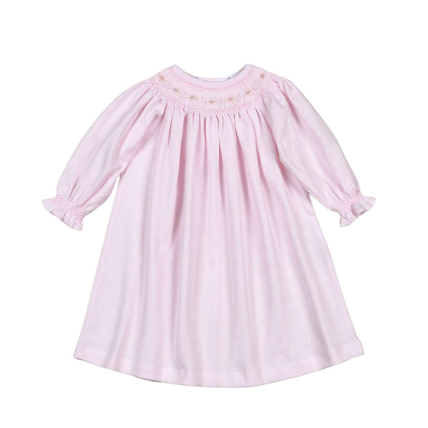 Pink stripe bishop dress