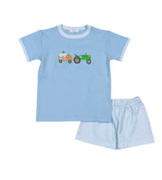 Pumpkin tractor short set