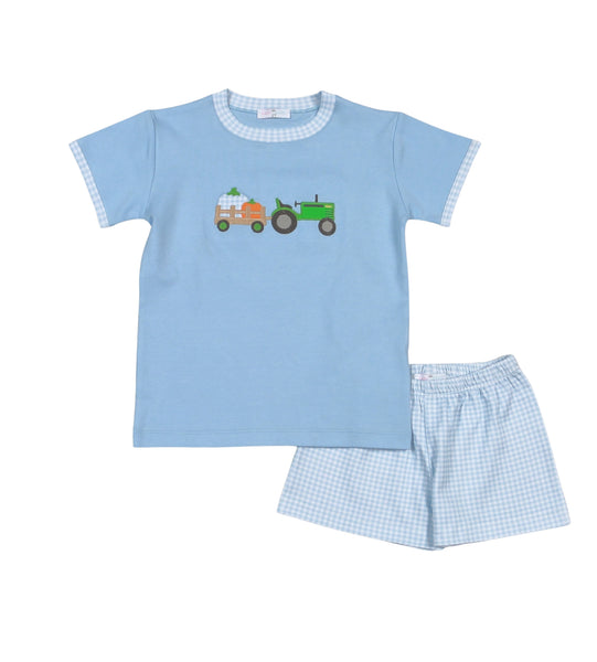 Pumpkin tractor short set