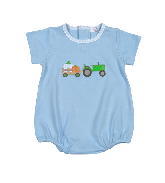 Blue pumpkin tractor bubble