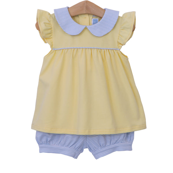 Yellow /blue Bloomer set