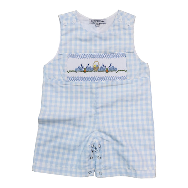 Blue check Easter smock Jon Jon