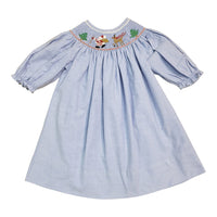 Chambray Santa reindeer dress