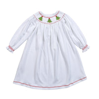 White smock Christmas tree dress