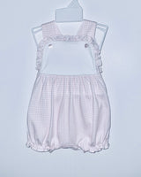 pink check with white bib sunsuit