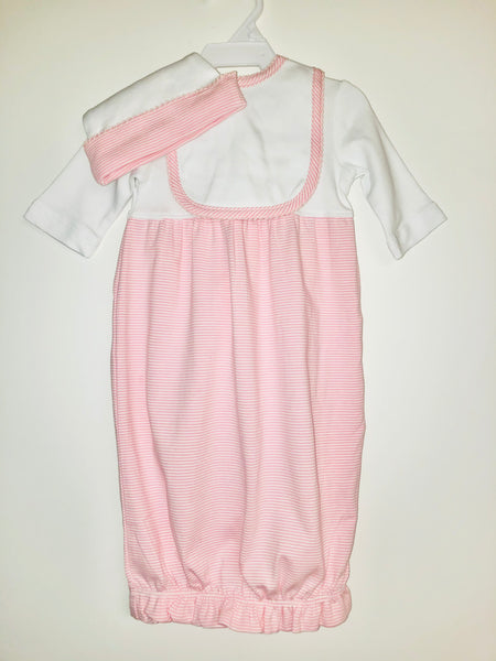 Pink and white infant gown