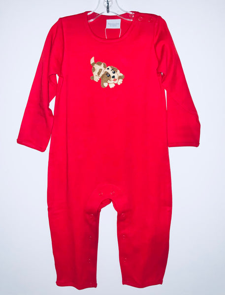 Red Puppy Romper