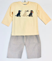 Yellow hunting dog pant set