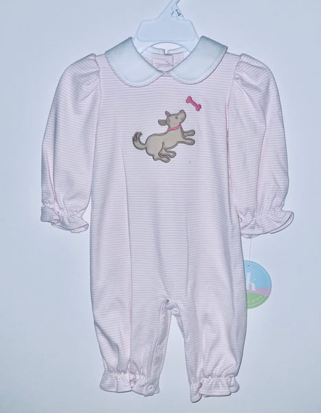 Pink puppy romper