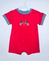 Red/Navy Boys Flag Romper