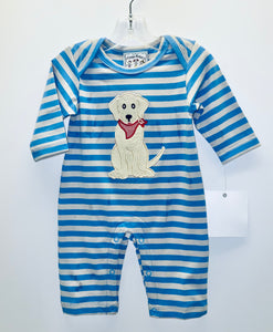 Boy stripe puppy romper