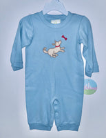 Blue puppy romper