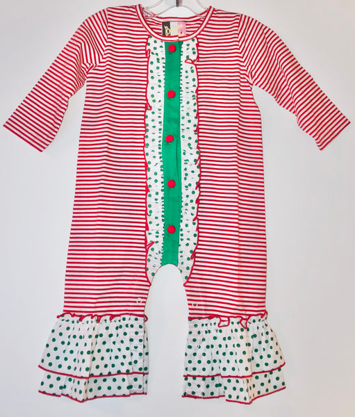 Red/Green Ruffle Romper