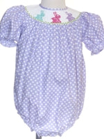 Purple dot Smocked Bunny