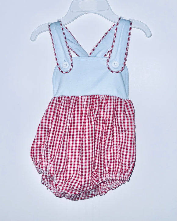 Red check w/ blue Sunsuit