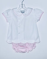 Pink check diaper set