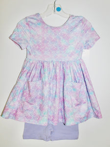 Lavender mermaid print dress