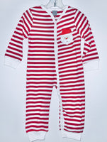 Red stripe ruffle flap pj