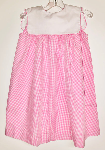 Pink check dress with collar