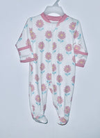 Large floral print footed zip sleeper