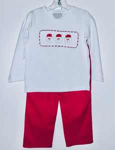 White/Red Santa head Pant set